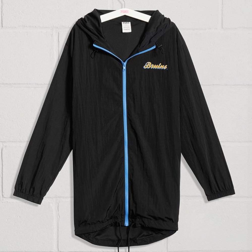UCLA Bruins Full Zip Black Rain Jacket Los Angeles Football Victoria's Secret - Picture 2 of 2